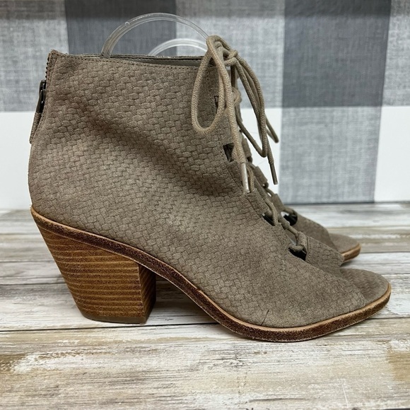 Eileen Fisher Slew Lace Up Peep Toe Bootie - Picture 4 of 13